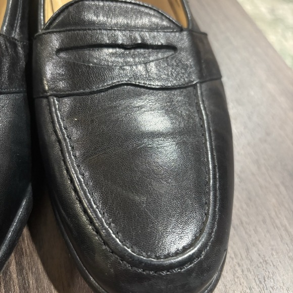 Vintage Bragano Shoes Calfskin Men\'s 9.5 Black Loafers Italy main image 6